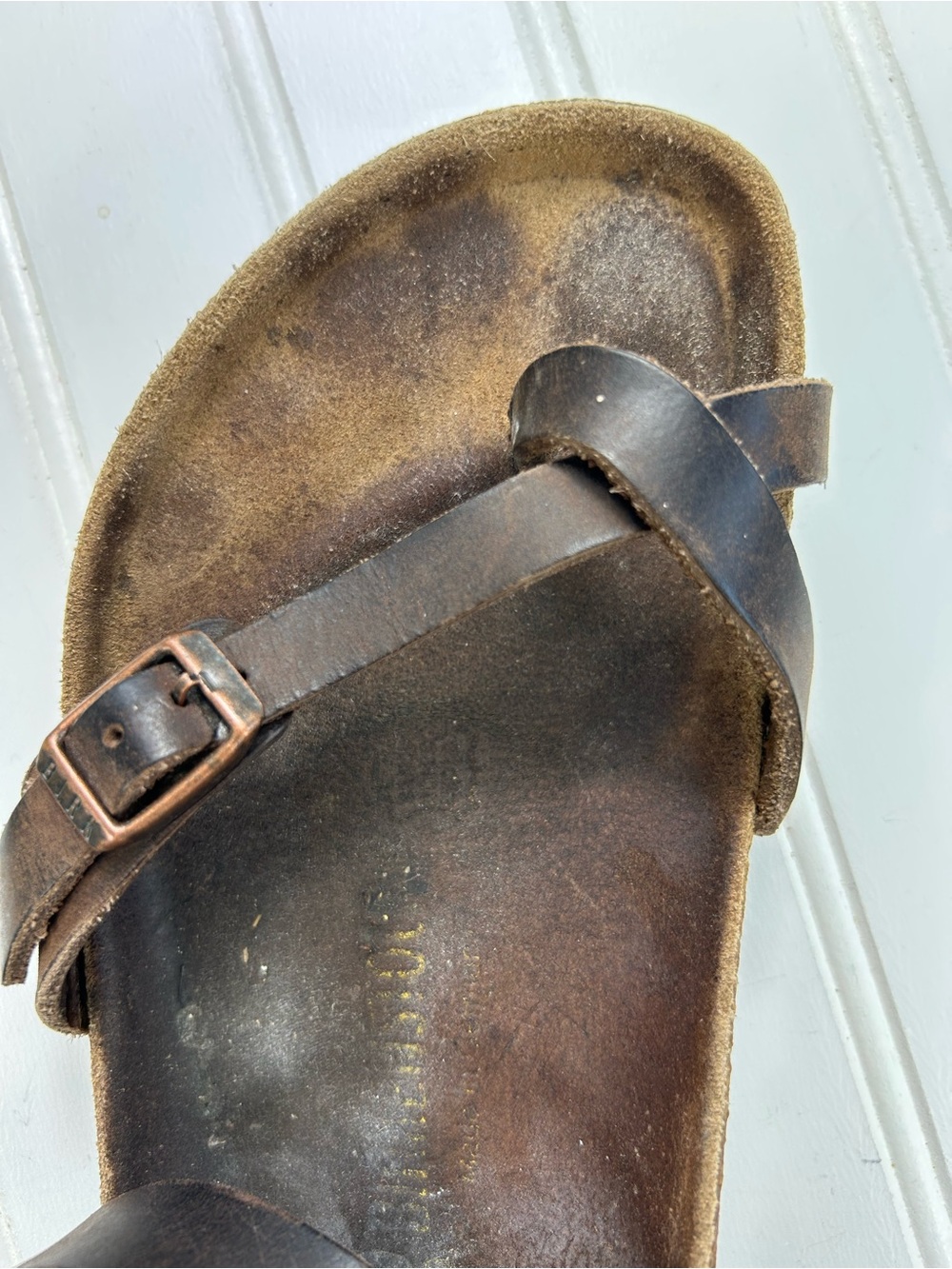 Birkenstock Sandal Yara Habana Brown Leather Buckle Ankle Toe Size 39 Sold As Is - Picture 4 of 8